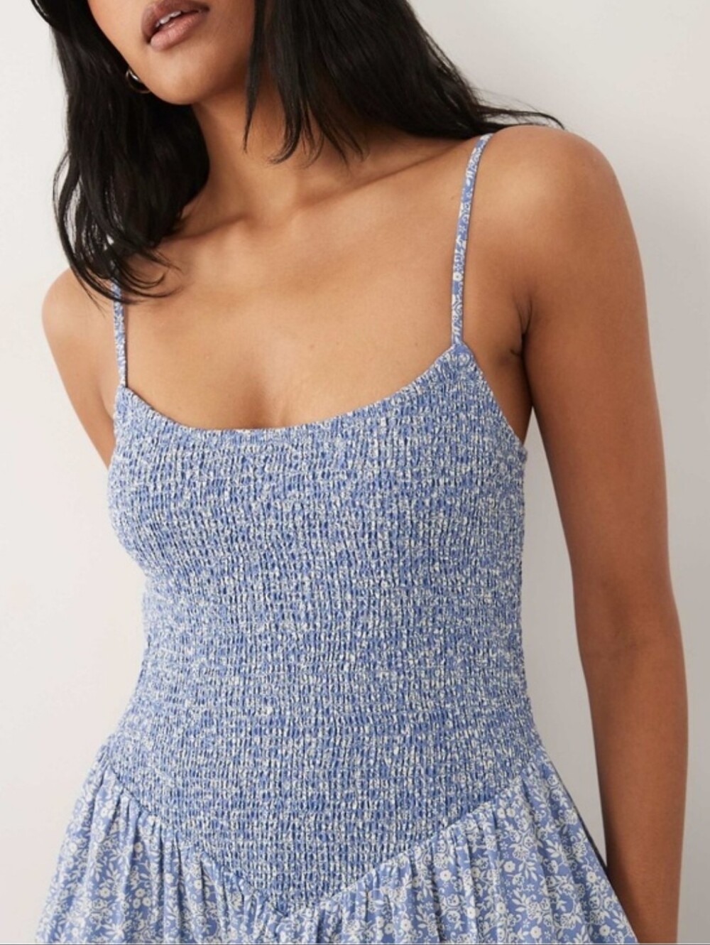 A&F Sydney Smocked Dip-Waist Midi Dress - Picture 3 of 3